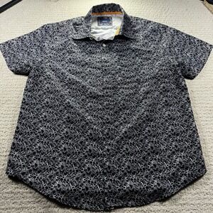 Switch men's Medium Black‎ & White Short Sleeve Button Down